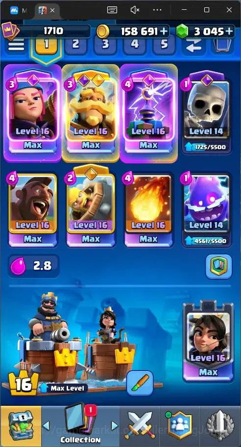 Clash Royale Accounts Global |CL 1710|KTL 16|Trophy 13786|121 Cards|14 M image 6