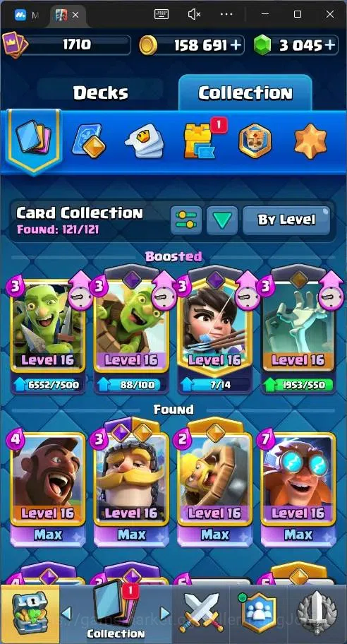 Clash Royale Accounts Global |CL 1710|KTL 16|Trophy 13786|121 Cards|14 M image 7