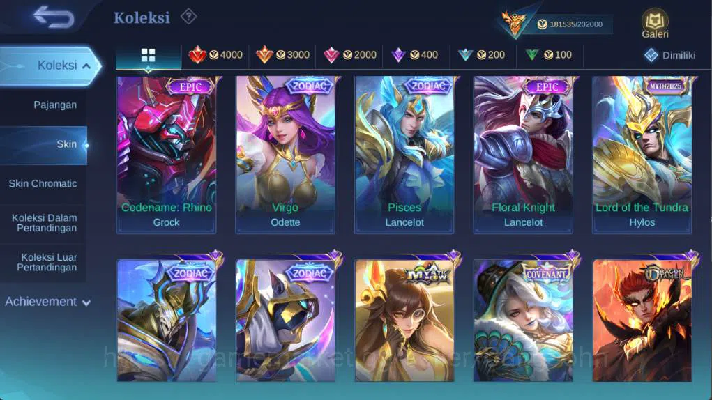 Mobile Legends: Bang Bang Accounts hero 132 skin 500+ legen (lunox, freya), wyrmlord  image 10