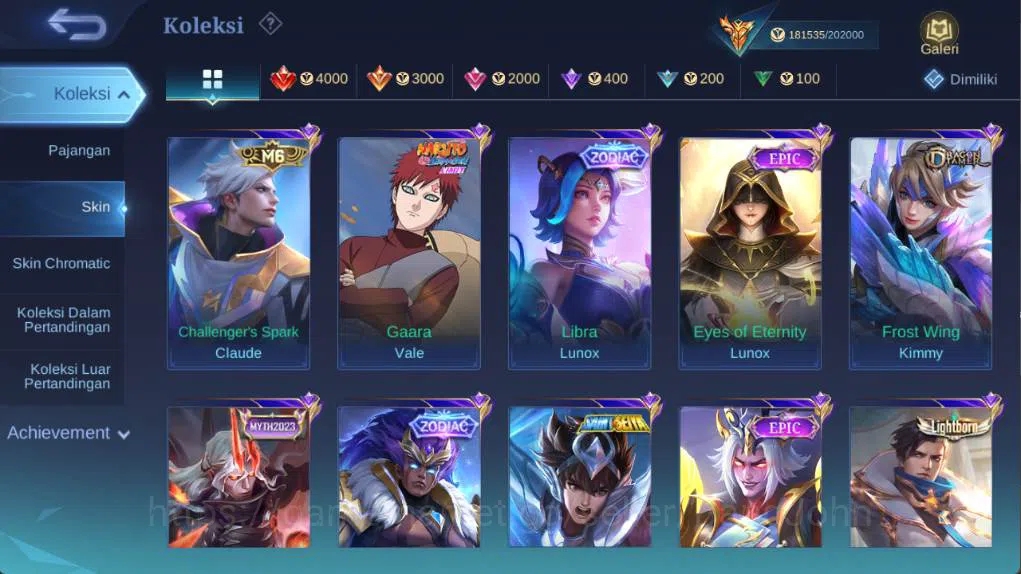 Mobile Legends: Bang Bang Accounts hero 132 skin 500+ legen (lunox, freya), wyrmlord  image 13