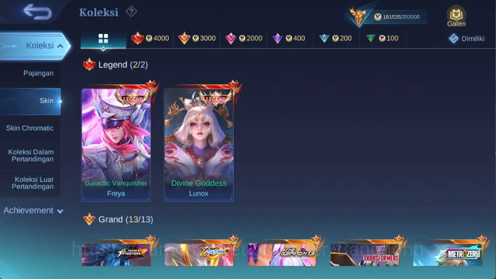 Mobile Legends: Bang Bang Accounts hero 132 skin 500+ legen (lunox, freya), wyrmlord  image 3