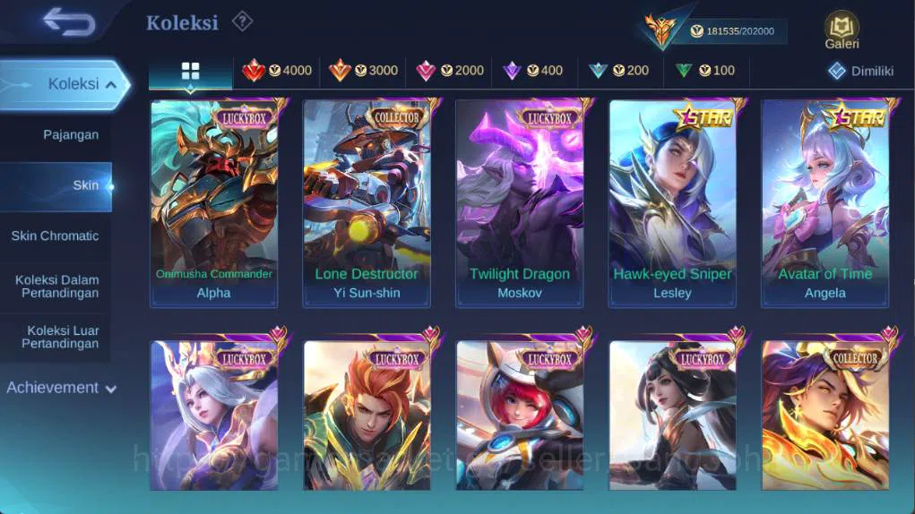 Mobile Legends: Bang Bang Accounts hero 132 skin 500+ legen (lunox, freya), wyrmlord  image 6