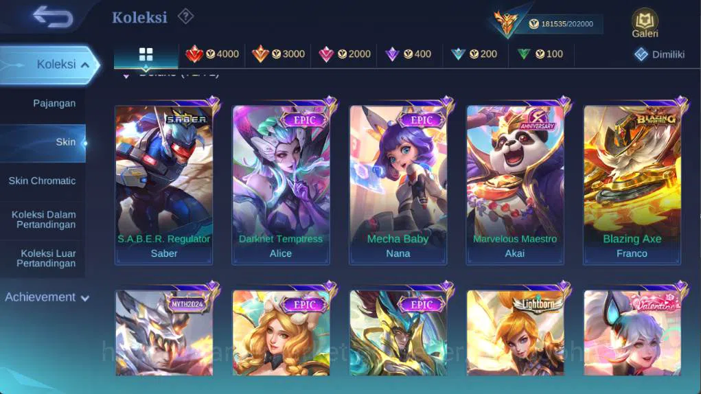 Mobile Legends: Bang Bang Accounts hero 132 skin 500+ legen (lunox, freya), wyrmlord  image 7