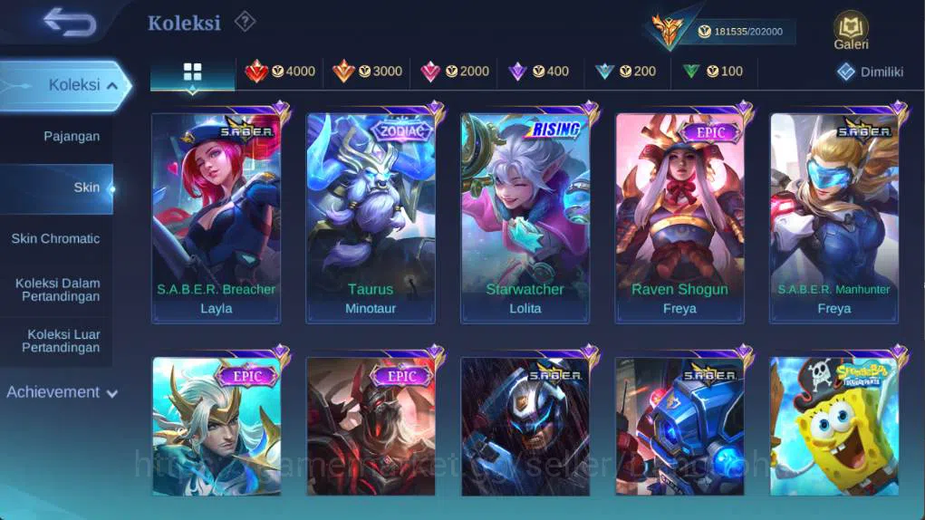 Mobile Legends: Bang Bang Accounts hero 132 skin 500+ legen (lunox, freya), wyrmlord  image 8