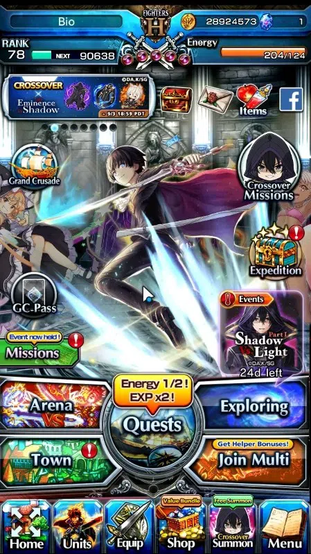 Grand Summoners Accounts End-Game Global|Rank 78|30 Ascend 12 TW|S Miyu,DL Rimuru,S Chloe,Shadow,LM Isliid,Madoka,E Milim 1