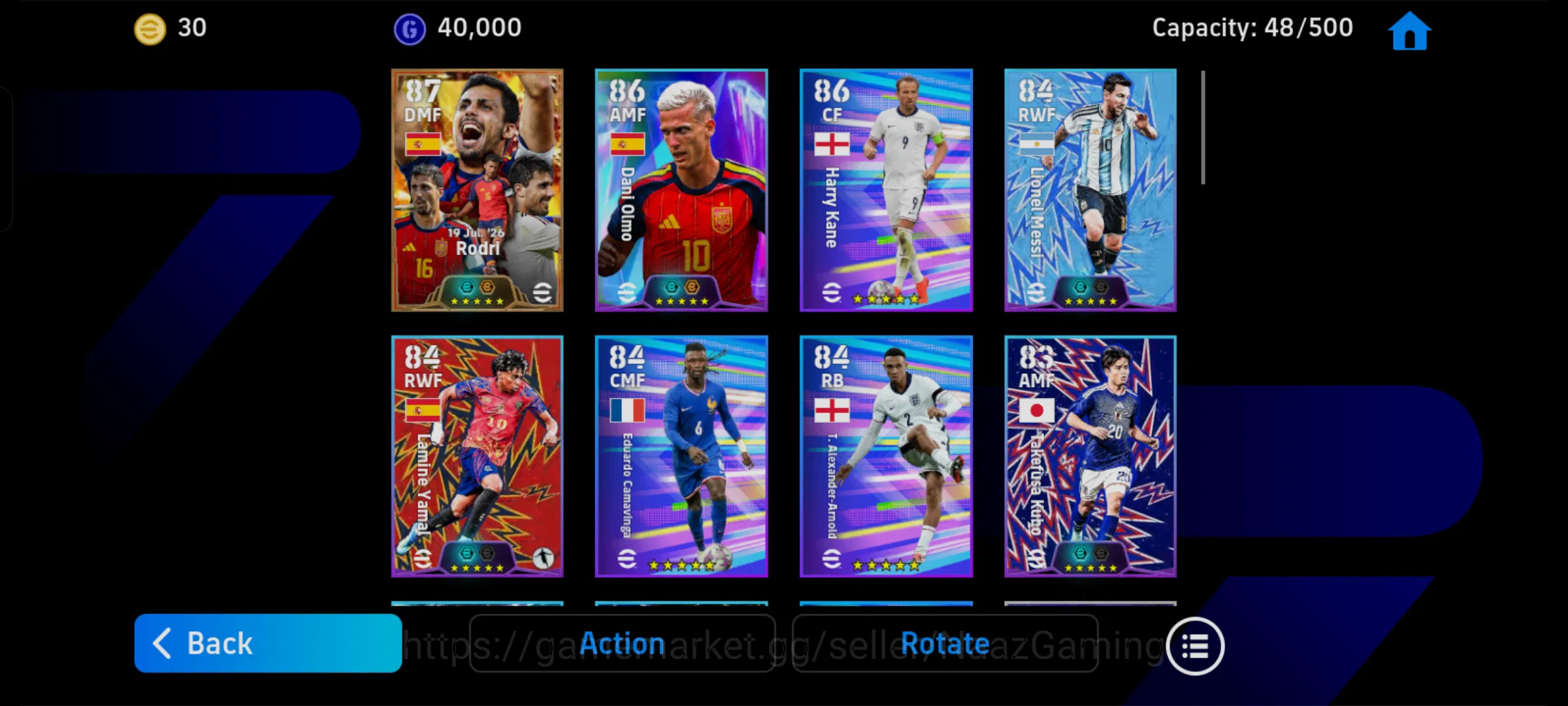 eFootball Accounts Starter Rodri 107 I Olmo 106 I Kane 100 I Lamin 103 I Tubo 102 I Messi 103 I Fresh Account I Only Konami 1