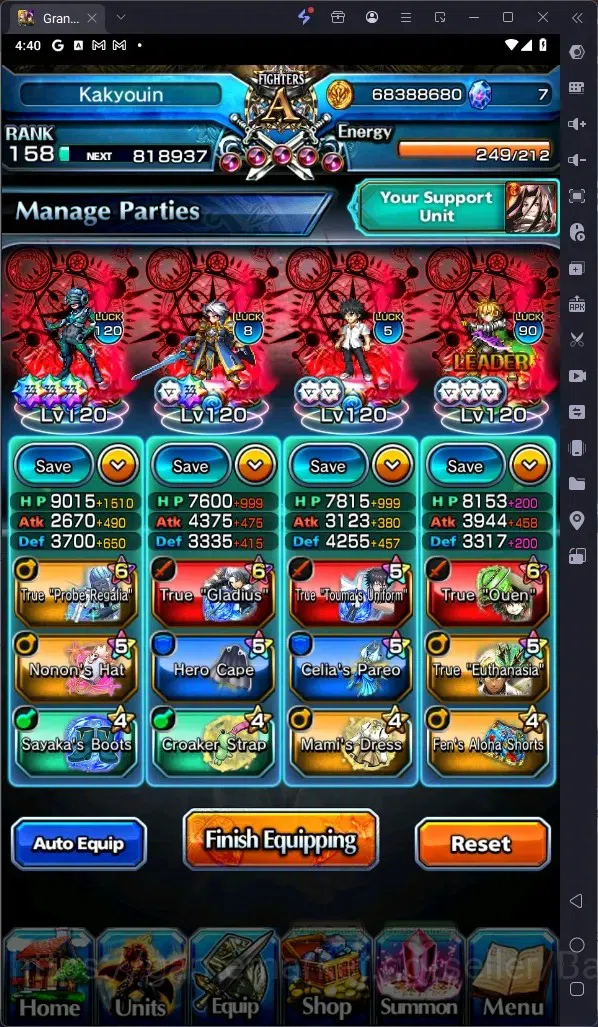 Grand Summoners Accounts Global | Rank 158 |Ultimate Paladin Roy Lv120 TW, image 14