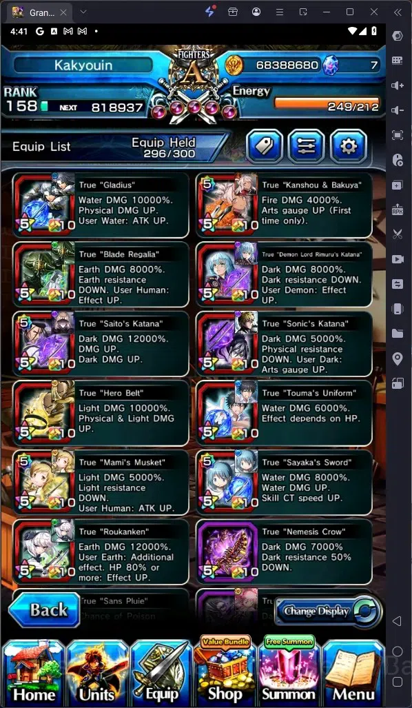 Grand Summoners Accounts Global | Rank 158 |Ultimate Paladin Roy Lv120 TW, image 18