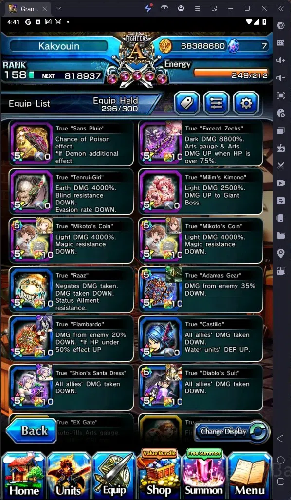 Grand Summoners Accounts Global | Rank 158 |Ultimate Paladin Roy Lv120 TW, image 19
