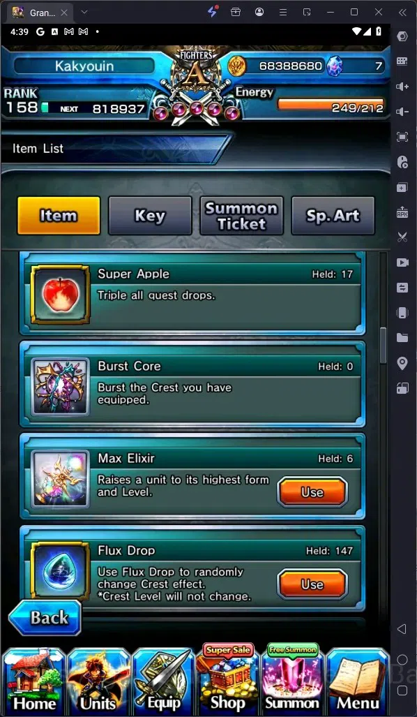 Grand Summoners Accounts Global | Rank 158 |Ultimate Paladin Roy Lv120 TW, image 4