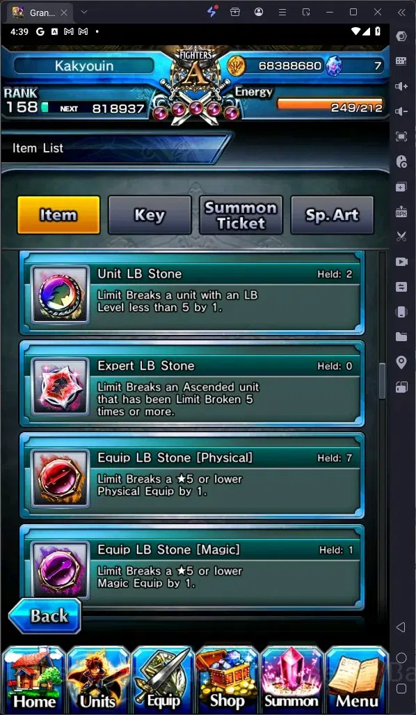 Grand Summoners Accounts Global | Rank 158 |Ultimate Paladin Roy Lv120 TW, image 5