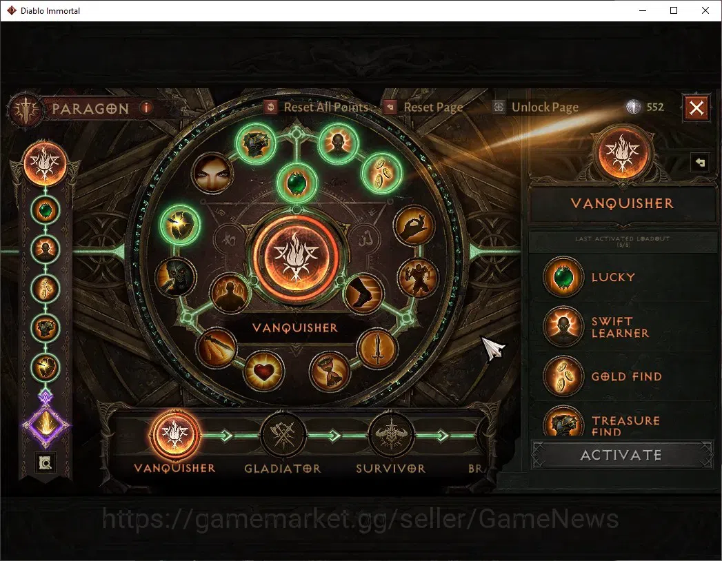 Diablo Immortal Accounts High-End EU - Aranoch|CS ON|Lv 60 (772)|Druid|CR 42k|Reso 600|Paragon Vanquisher|Inferno V|3 11