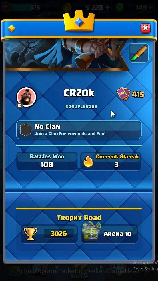 Clash Royale Accounts Lv 415|Trophy 3026|KTL 9|Card 51/121|1 Hero 5 EVO image 2