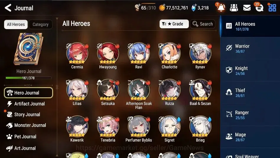 Epic Seven Accounts High-End Global Unverif|14ML(Salome,LOTScales,NMLuna,RoLight,etc)+Rinak[301 5