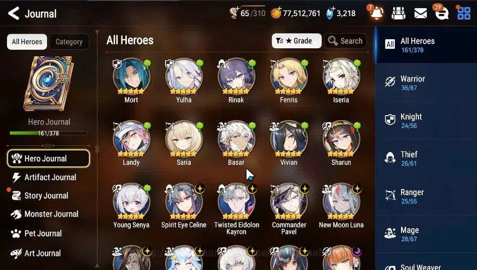 Epic Seven Accounts High-End Global Unverif|14ML(Salome,LOTScales,NMLuna,RoLight,etc)+Rinak[301 7