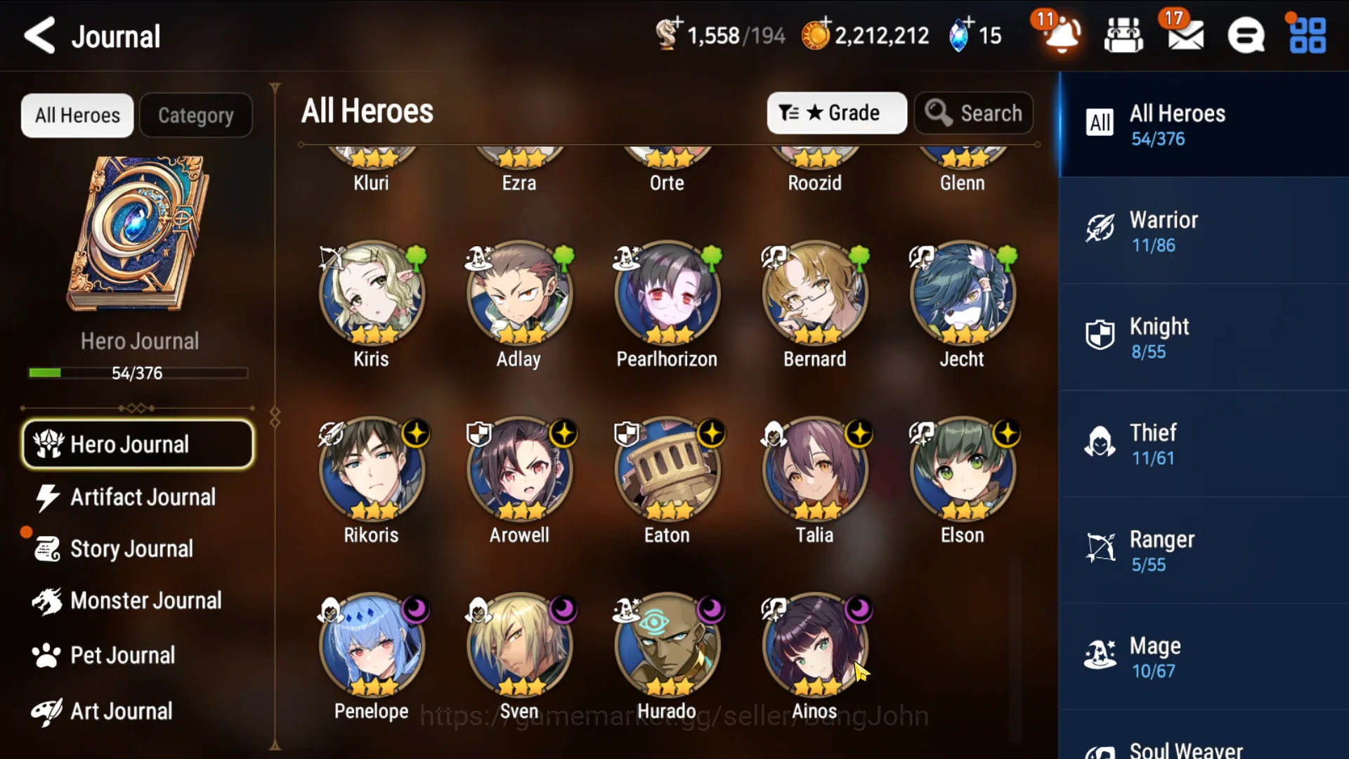 Epic Seven Accounts Others Global Unverif|2ML(Spirit Eye Celine, Requiem Roana)Collab Stark|PoH+Bless ON|Stigma 7,7K|Check 10
