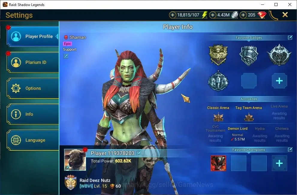 Raid: Shadow Legends Accounts Lv37 602 Power|1 Mythic[Kurosa]+11 Legendary(McAng image 2