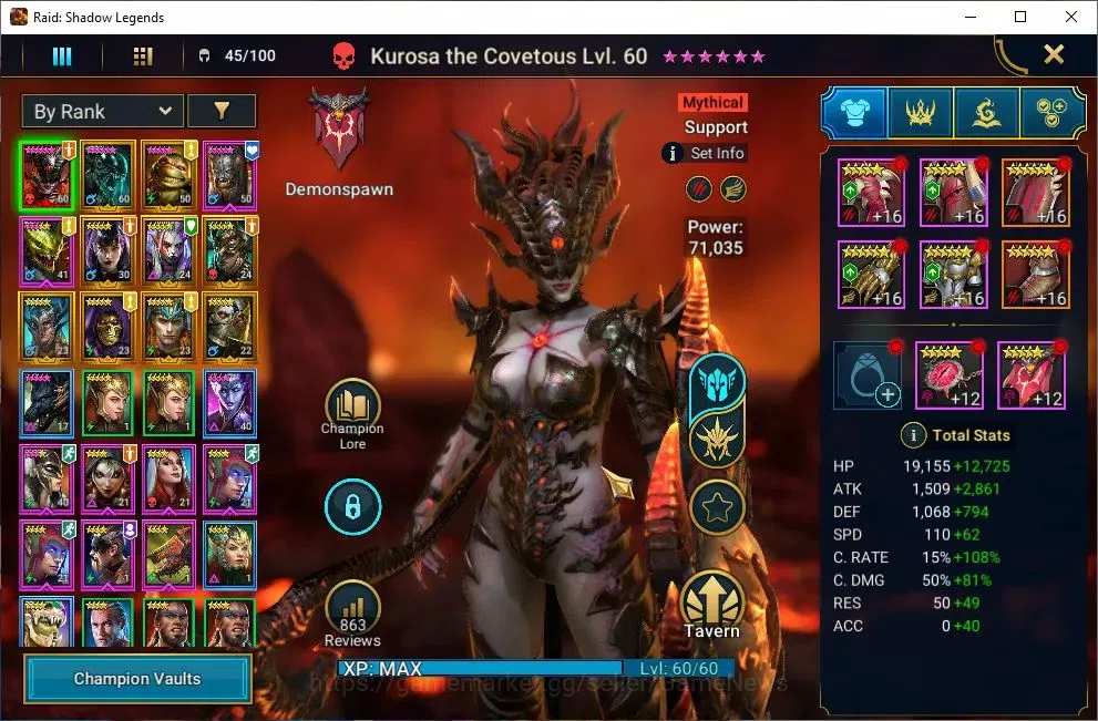 Raid: Shadow Legends Accounts Lv37 602 Power|1 Mythic[Kurosa]+11 Legendary(McAng image 3