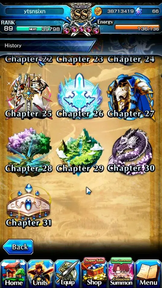 Grand Summoners Accounts End-Game Global|Rank 89|21 Ascend+8 TW|(Chloe,Frieren,Kyoko,Isliid HP,RR Rimuru,Illya,Miyu,Saber 9
