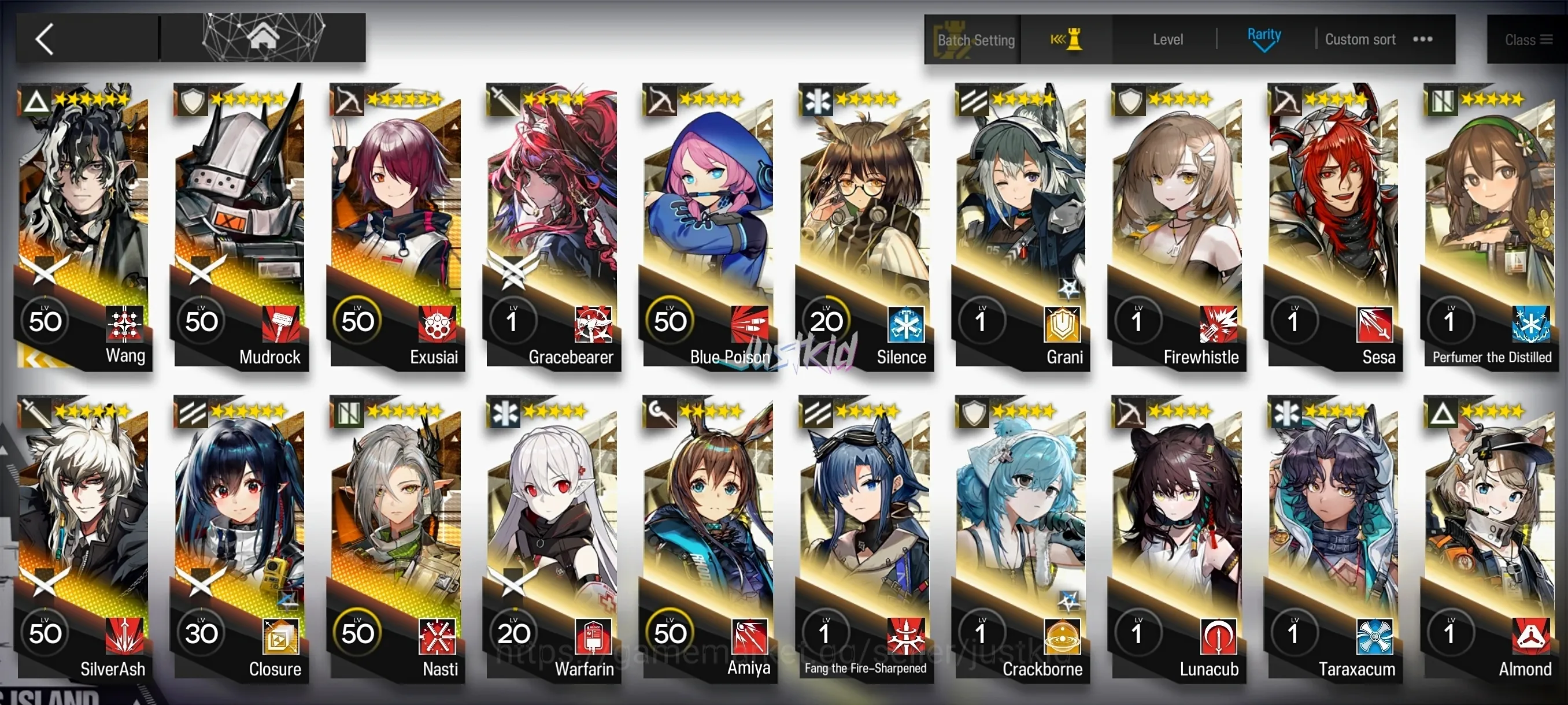 Arknights Accounts Starter ARKNIGHTS GLOBAL STARTER 6*6 , LIMITED WANG , NASTI,SILVERASH,MUDROCK,CLOSURE,EXUSIAI 1