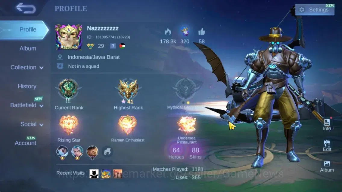 Mobile Legends: Bang Bang Accounts Hero 64|Skin 88|LightBorn Granger,Myst(Lesley,Silv image 2