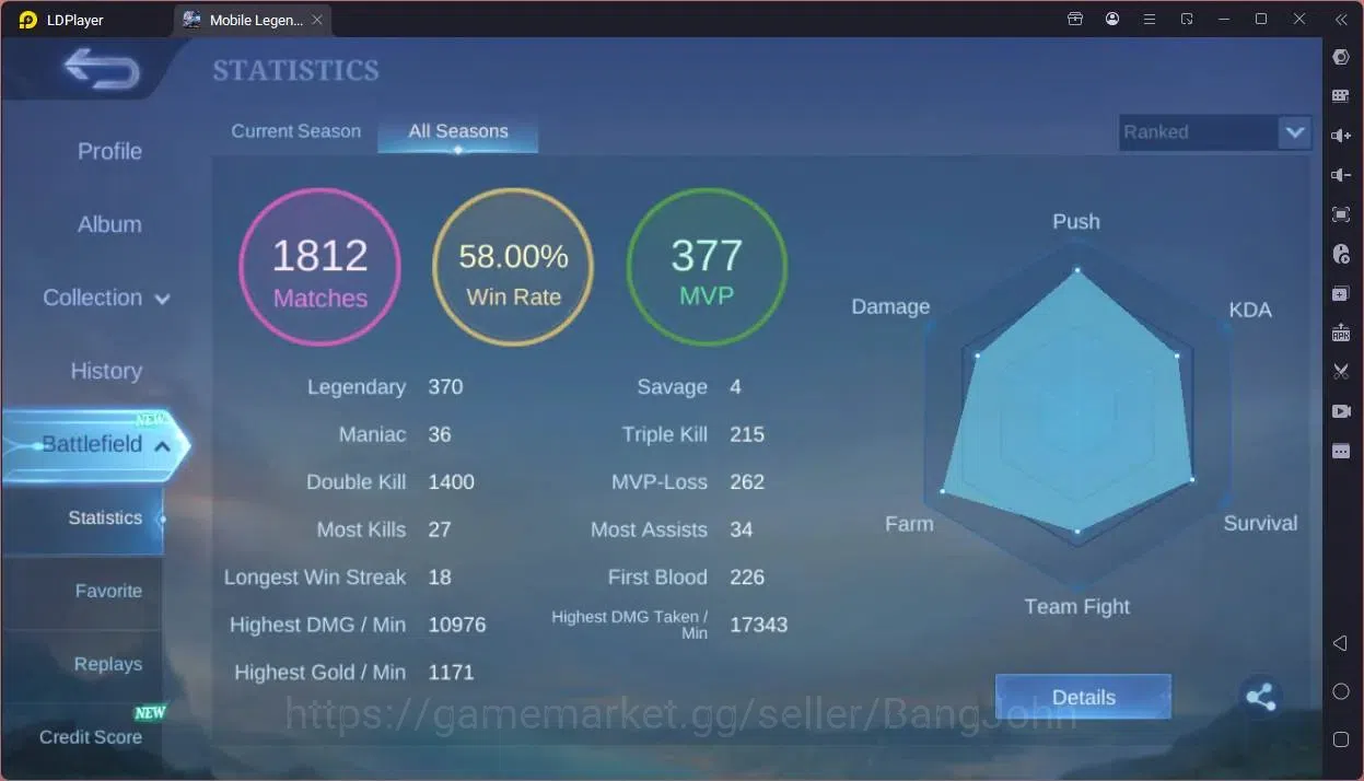 Mobile Legends: Bang Bang Accounts Global|Hero 119|Skin 229|Renowned|Luckybox Selena, image 3