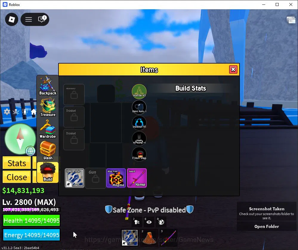 Roblox Accounts Blox Fruit |Lv Max + Magma, GodHuman |14M Beli 37K Frag| 2 Myth Weap 5 Legend Fruit |Human V1|Unverif(RBL950) 9