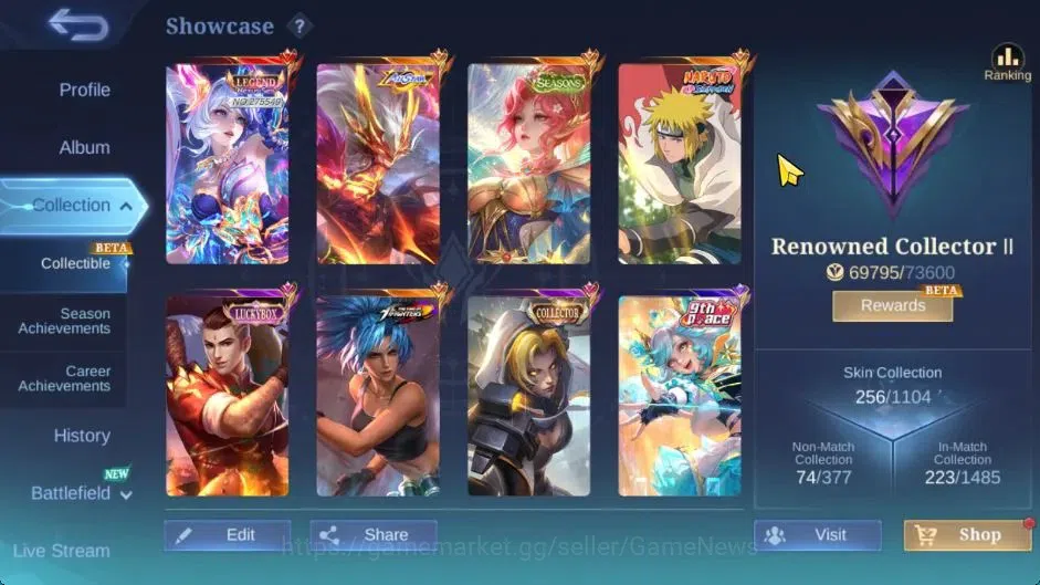 Mobile Legends: Bang Bang Accounts Hero 122|Skin 256|116 Dm|Legend Layla,Allstar Mosk image 3