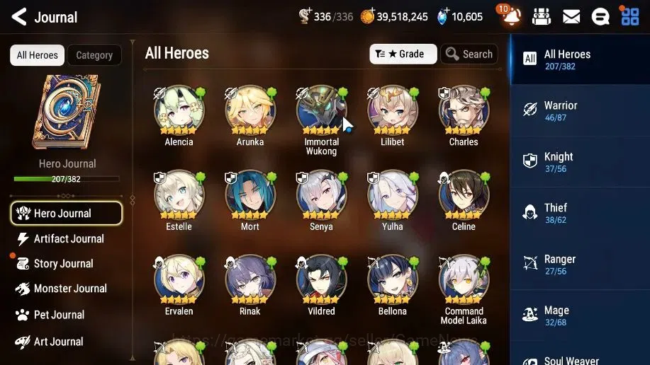 Epic Seven Accounts High-End GLOBAL UnVerif|19 ML(Notos,SN Yulha,Salome,Harseti,RnL)+Estele,Rinak,Setsuka,Etc|AUTO WG 10