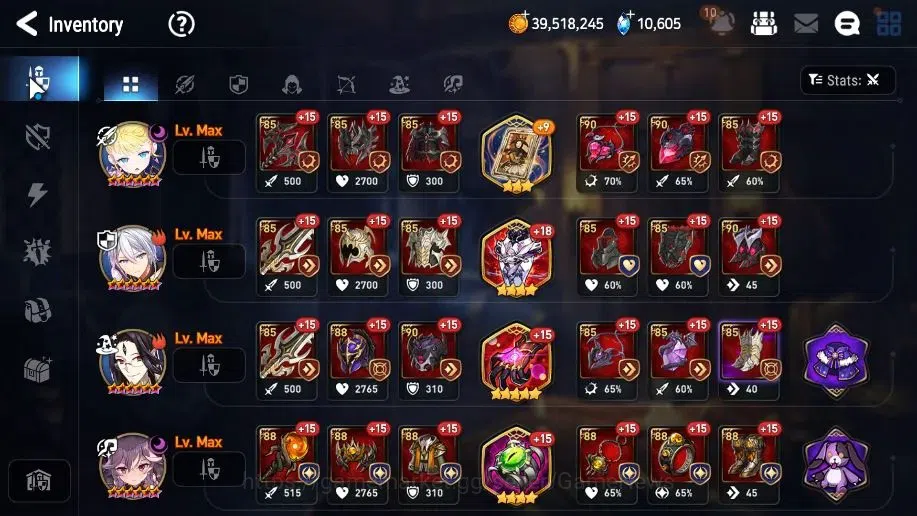Epic Seven Accounts High-End GLOBAL UnVerif|19 ML(Notos,SN Yulha,Salome,Harseti,RnL)+Estele,Rinak,Setsuka,Etc|AUTO WG 13
