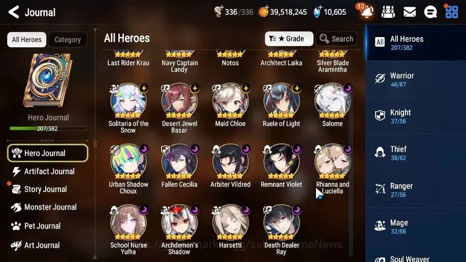 Epic Seven Accounts High-End GLOBAL UnVerif|19 ML(Notos,SN Yulha,Salome,Harseti,RnL)+Estele,Rinak,Setsuka,Etc|AUTO WG 7