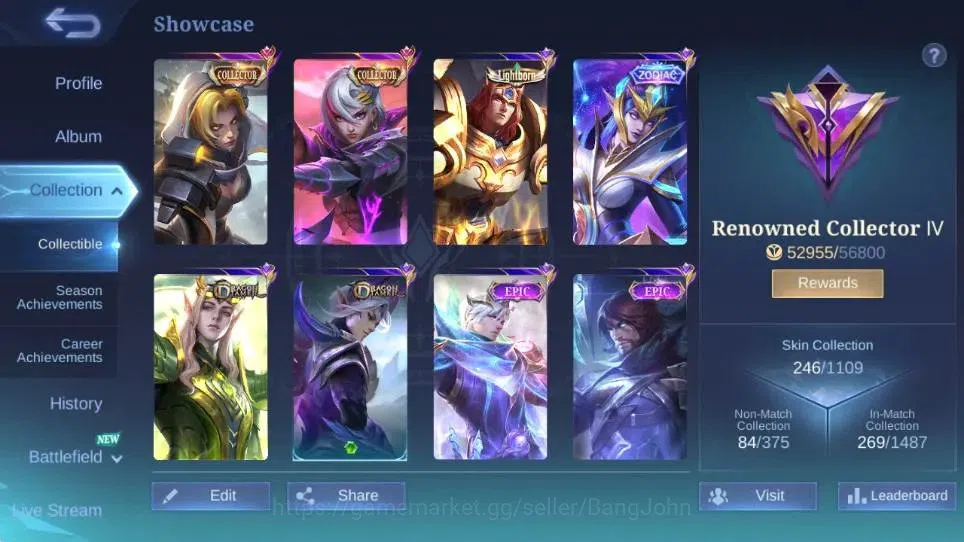 Mobile Legends: Bang Bang Accounts Global|Skin 246|Renowned|Collector Natalia+Benedet image 2