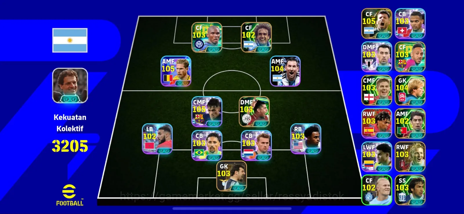 eFootball Accounts Legends & Iconic Players COLECTIVE 3205+ | K DE BRYUNE WCP2026 x PEDRI x S ETOO x G BATISTUTA x LIONEL 1