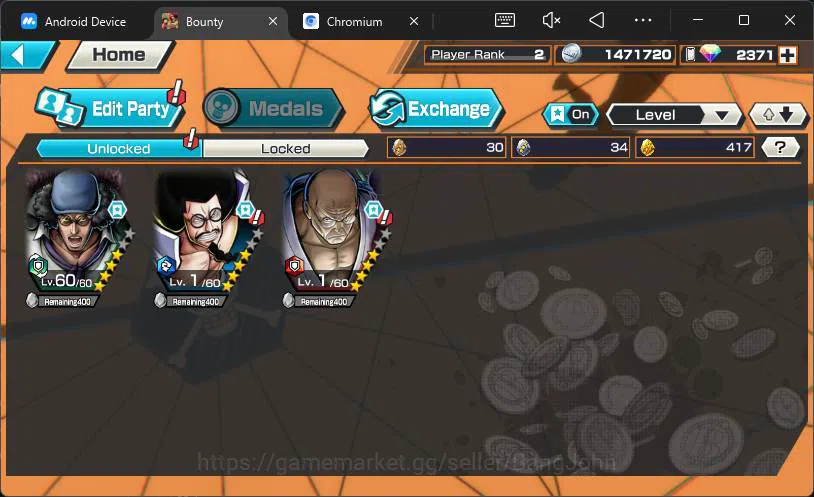 One Piece Bounty Rush Accounts Others GLOBAL|RD 2371|2 ex |BP Kuzan,5elders Nusjuro|Check SS|OPBR132B 5