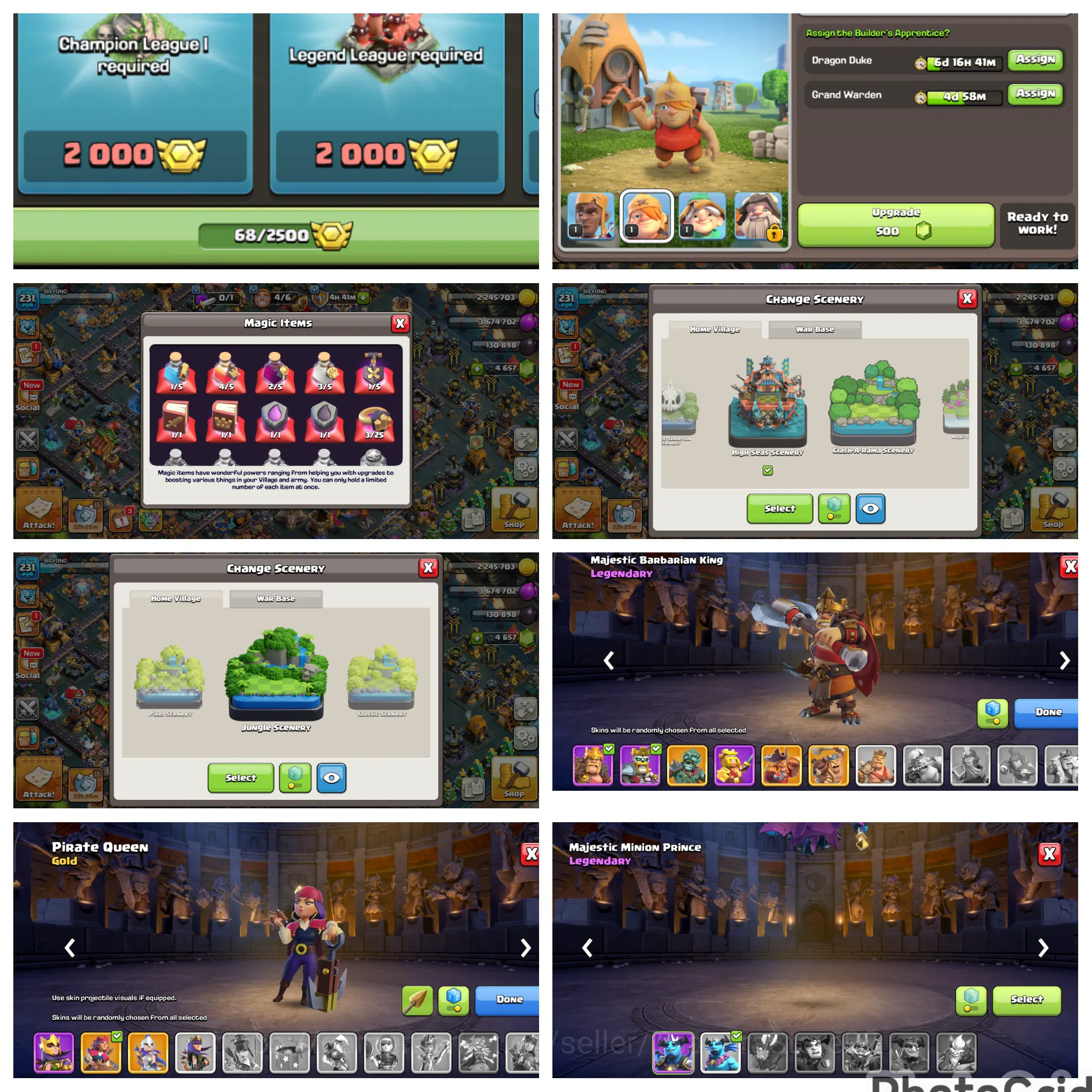 Clash of Clans Accounts High-End FLASH SALE TH 18 LVL 231 MAXED FASE 2 EX LEGEND LEAGUE|4 HERO MAXED|EPIC MANY MAX|BH 4