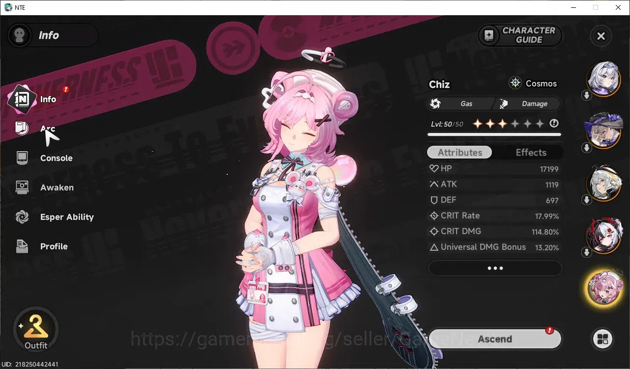 Neverness to Everness Accounts Global SEA|HL42|TL27|6 SSR(Lacrimosa+Outfit,Shinku,HathorA1,ChizA1,etc)+Sign|1 12
