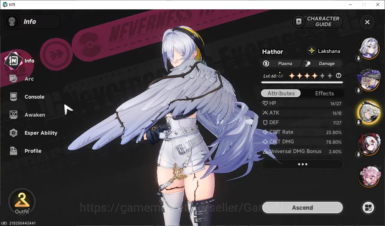 Neverness to Everness Accounts Global SEA|HL42|TL27|6 SSR(Lacrimosa+Outfit,Shinku,HathorA1,ChizA1,etc)+Sign|1 9