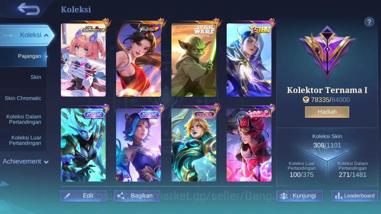 Mobile Legends: Bang Bang Accounts GLOBAL Hero 132 Skin 308 | Star Cyclops | KOF Mash image 11