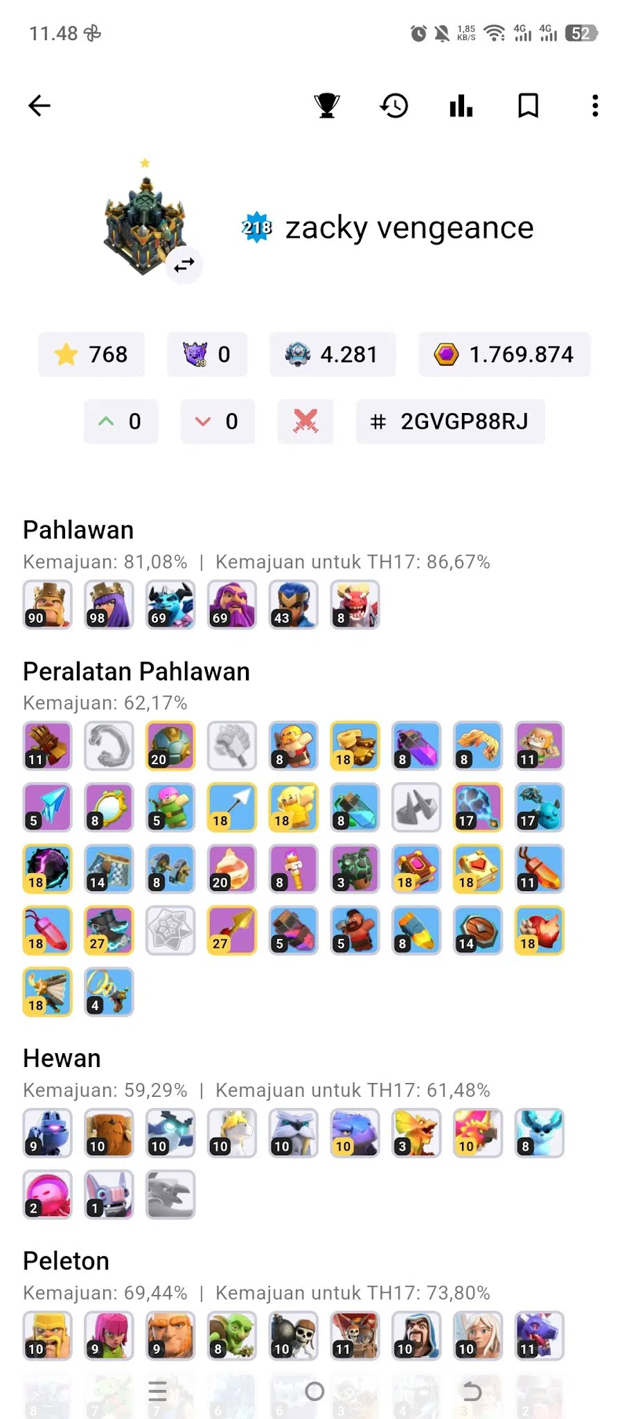 Clash of Clans Accounts TH15 OVERMAX HEROES: AQ 98, GW 69, RC 43, Battle M image 19