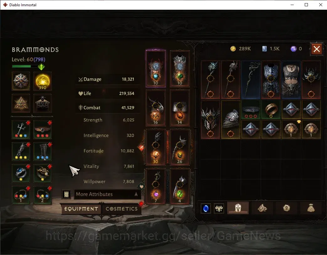 Diablo Immortal Accounts High-End SEA-Verathiel |CS ON|Lv 60 (798)|Druid|CR 41k|Reso 390|Vanquisher|Inferno II|Many 5