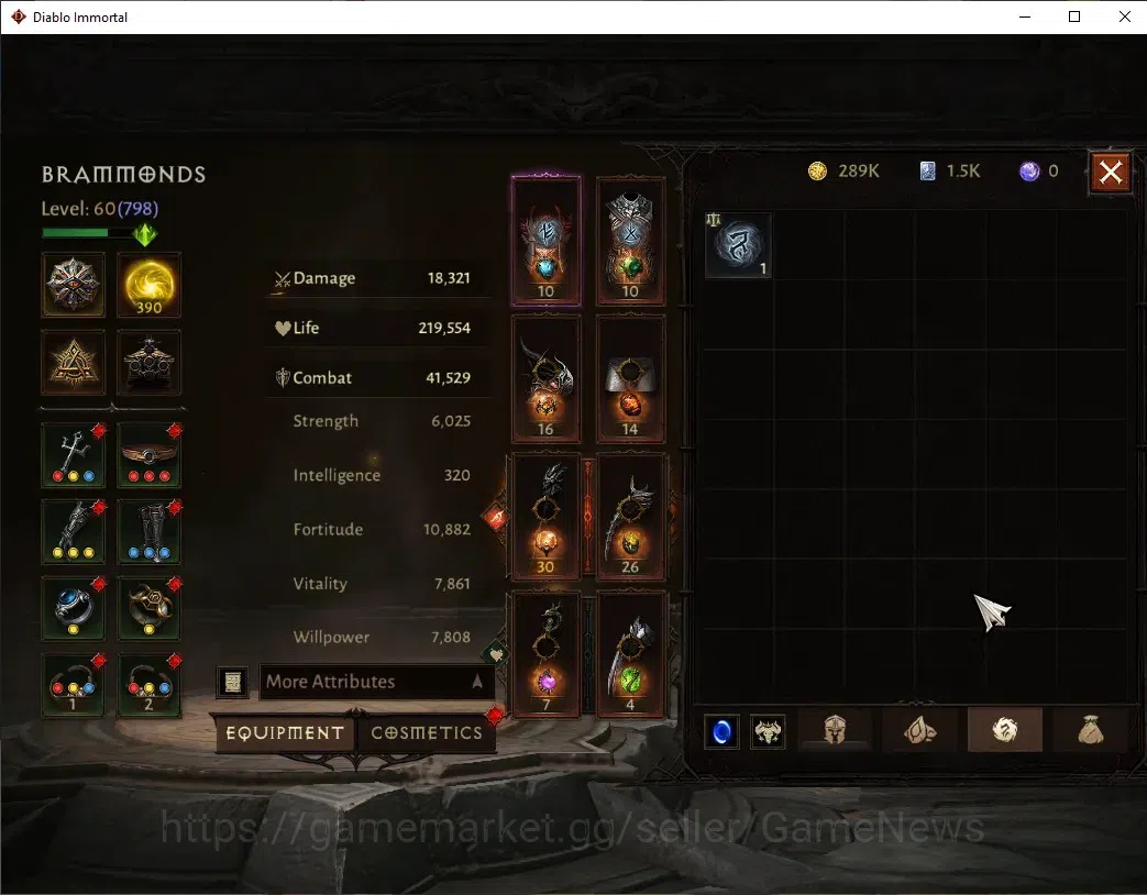 Diablo Immortal Accounts High-End SEA-Verathiel |CS ON|Lv 60 (798)|Druid|CR 41k|Reso 390|Vanquisher|Inferno II|Many 7