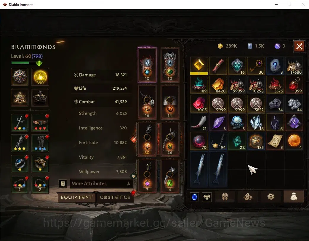 Diablo Immortal Accounts High-End SEA-Verathiel |CS ON|Lv 60 (798)|Druid|CR 41k|Reso 390|Vanquisher|Inferno II|Many 8