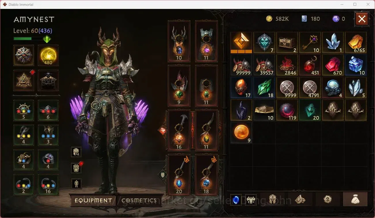 Diablo Immortal Accounts Others EU - Secheron |60 (436) Tempest - Maledictor|CR 32.5K|Reso 480|Inferno I|Lv 30 (1 11
