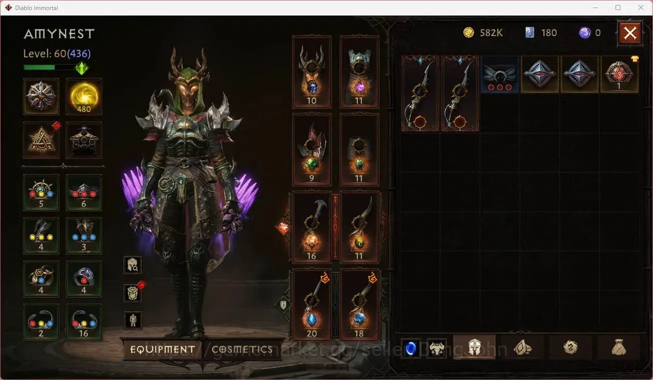 Diablo Immortal Accounts Others EU - Secheron |60 (436) Tempest - Maledictor|CR 32.5K|Reso 480|Inferno I|Lv 30 (1 8
