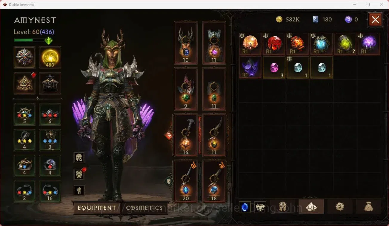 Diablo Immortal Accounts Others EU - Secheron |60 (436) Tempest - Maledictor|CR 32.5K|Reso 480|Inferno I|Lv 30 (1 9