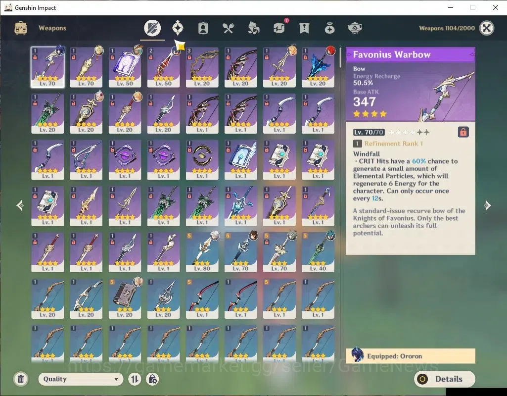 Genshin Impact Accounts Asia|AR 48|4 Limit +31(*4Character)|Escoffier,Arle image 4