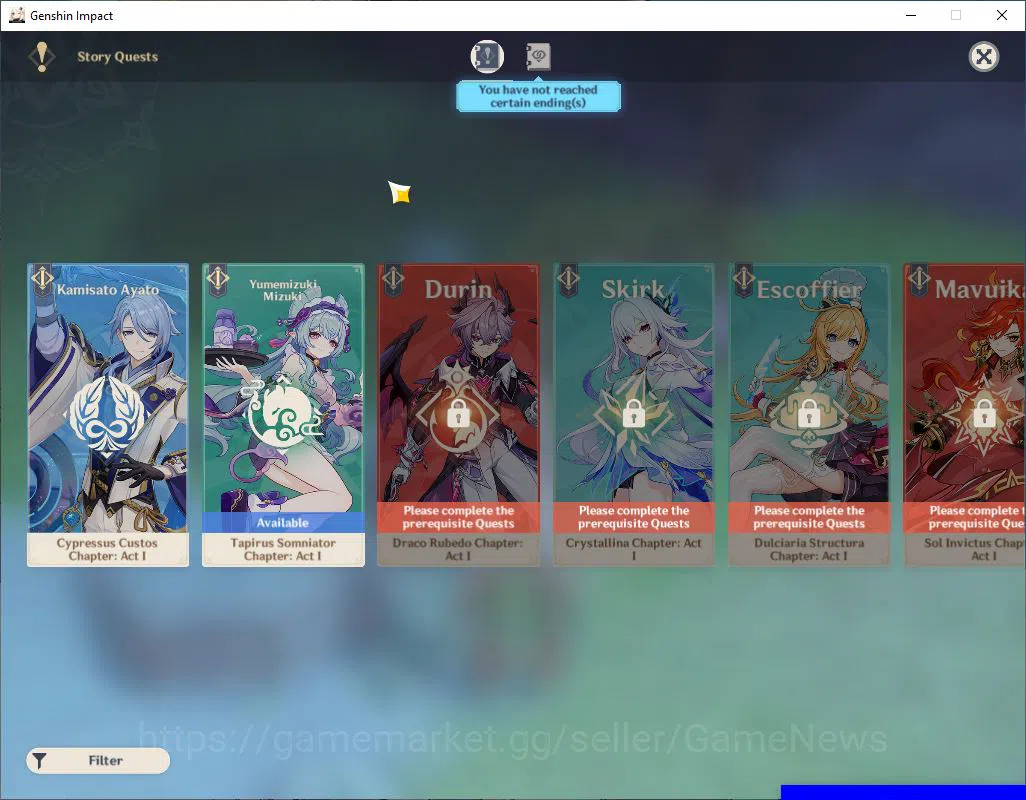 Genshin Impact Accounts Mid Game ASIA|AR 57|8 Limited +4(5*Weapon)|Furina,Arlecchino,Raiden,Yelan,Etc|1skin|MC Male|Take 13