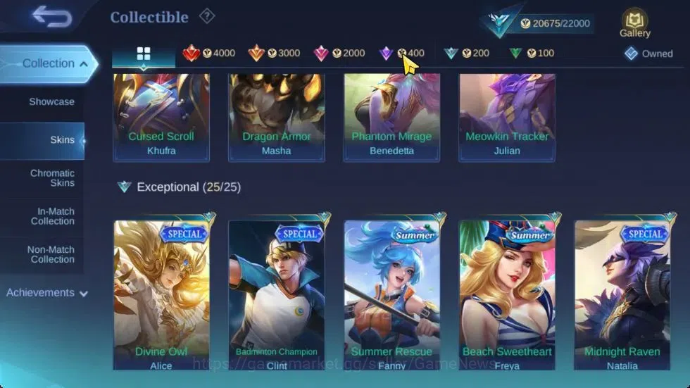 Mobile Legends: Bang Bang Accounts Hero 78|Skin 102|Covenant Benedetta,S.A.B.E.R Sabe image 9