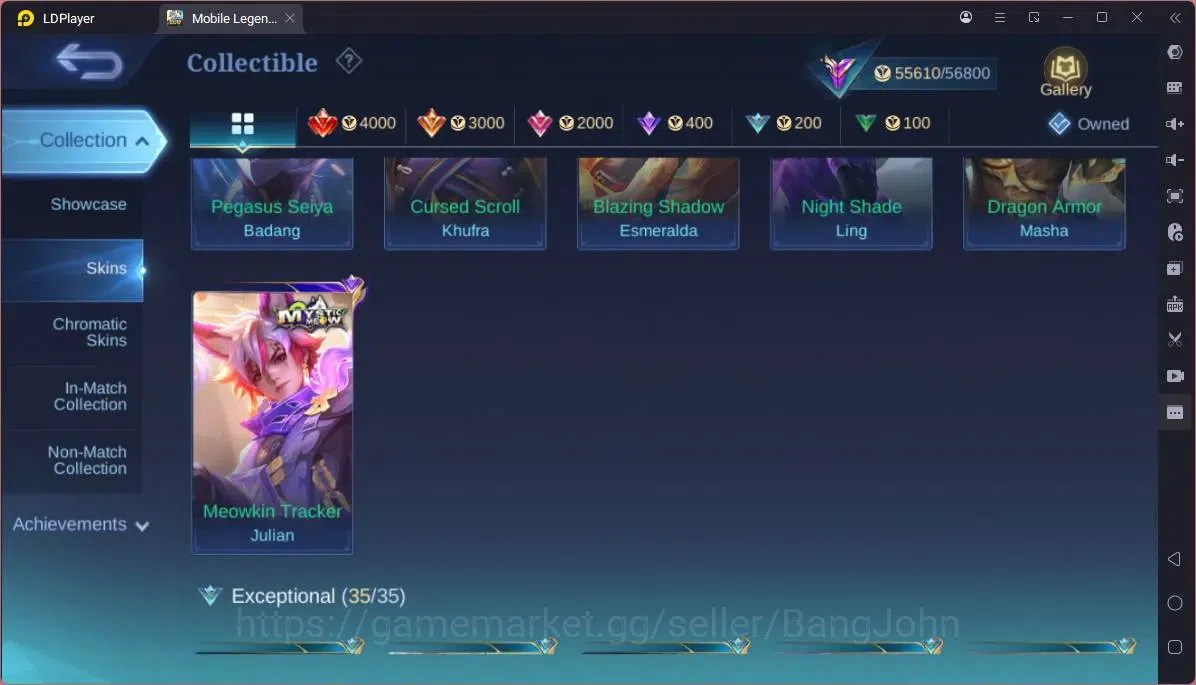 Mobile Legends: Bang Bang Accounts GLOBAL Hero 103 Skin 187|11.11 Haya|Sandrio Change image 5