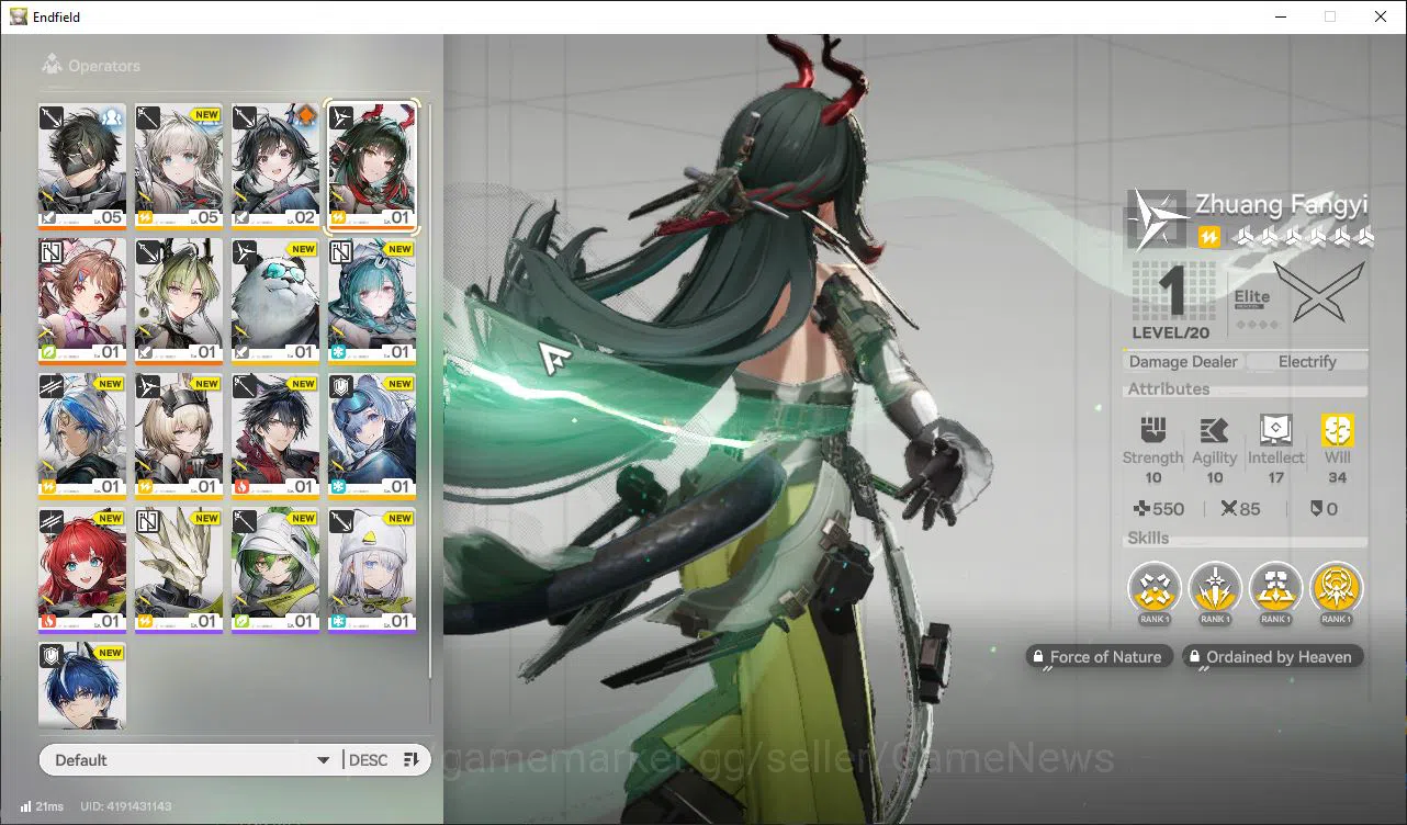 Arknights: Endfield Accounts ASIA|Fresh Starter Lv2|3 SSR(1Limit)+2(*6WP)|Zhuan image 2